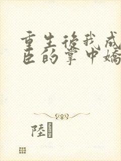 重生后我成了权臣的掌中娇的小说