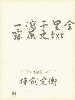 一泻千里金银花露原文txt