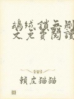 鹅绒锁无删减全文免费阅读笔趣阁