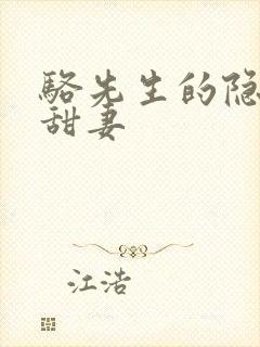 骆先生的隐婚小甜妻