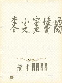 李小宇后妈小说全文免费阅读封面