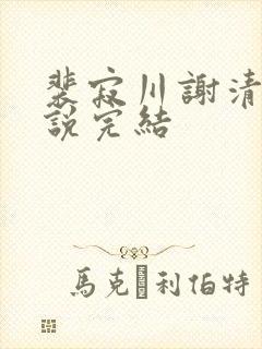 裴寂川谢清鸢小说完结封面