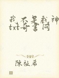 我不是戏神小说txt奇书网封面
