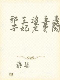 邪王追妻毒医世子妃免费阅读封面