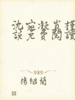 沈宛凝肖槿辰小说免费阅读全文封面