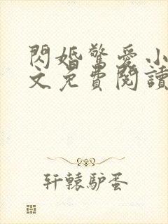 闪婚惊爱小说全文免费阅读