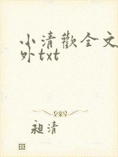 小清欢全文加番外txt封面