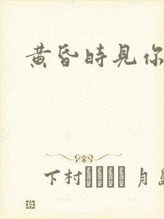 黄昏时见你封面