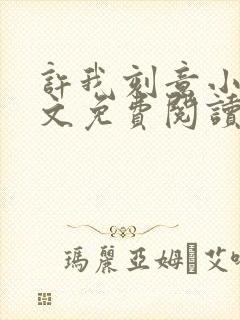 许我刻意小说全文免费阅读封面