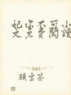 妃你不可小说全文免费阅读大结局