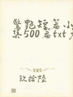 惊艳短篇小说合集500篇txt免费阅读