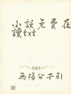 小说免费在线阅读txt封面