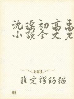 沈瑶初高禹川的小说全文免费阅读封面