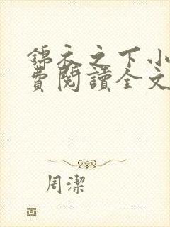 锦衣之下小说免费阅读全文无删减