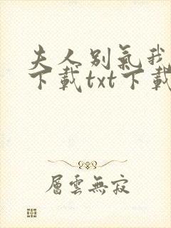 夫人别气我全文下载txt下载