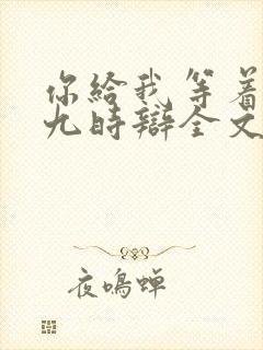 你给我等着by九时辩全文免费阅读