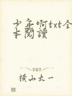 少年啊txt全本阅读