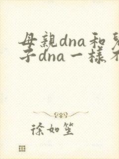 母亲dna和儿子dna一样不