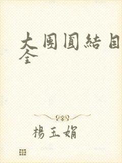 大团圆结目录大全封面