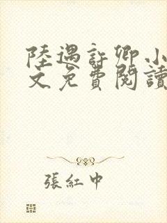 陆遇许卿小说全文免费阅读