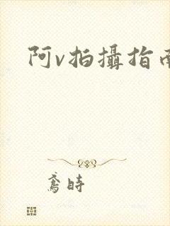 阿v拍摄指南封面