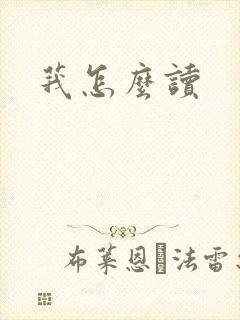 莪怎么读封面