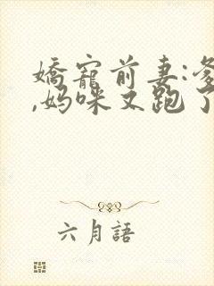 娇宠前妻:爹地,妈咪又跑了全文阅读封面