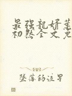 最强龙婿叶辰萧初然全文免费阅读封面