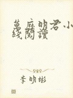 万历明君小说在线阅读