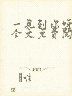 一见到你呀小说全文免费阅读