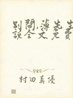 别闹,薄先生小说全文免费阅读txt