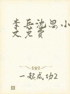 李兵沈思小说全文免费