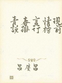 青春言情现代小说排行榜前十名封面