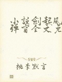 小说剑起风云无弹窗全文免费阅读封面
