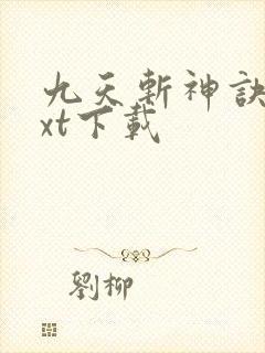 九天斩神诀最txt下载