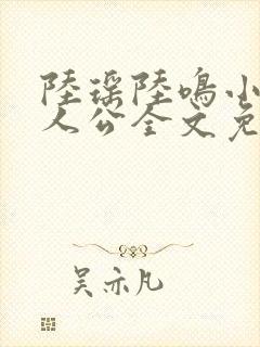 陆瑶陆鸣小说主人公全文免费阅读笔趣阁