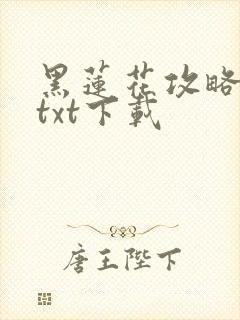 黑莲花攻略手册txt下载