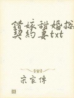 错嫁甜婚总裁的契约妻txt