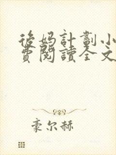 后妈计划小说免费阅读全文无弹窗封面