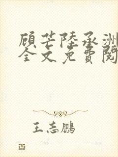 顾芒陆承洲小说全文免费阅读无弹窗