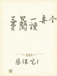 三兄一妻全文免费阅读封面