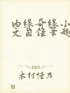 内缘奇缘小说全文目录笔趣阁