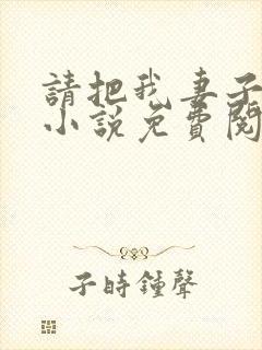 请把我妻子带走小说免费阅读