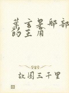 叶玄是哪部小说的主角