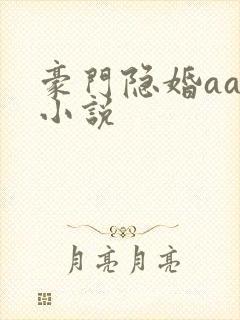 豪门隐婚aa制小说封面