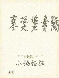 霸总追妻路漫漫全文免费阅读封面