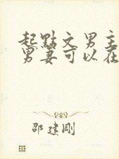 起点文男主沦为男妻可以在哪看小说