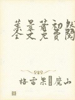 叶晨萧初然小说全文免费阅读最新章节封面