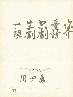 一生只爱你 电视剧剧情介绍封面
