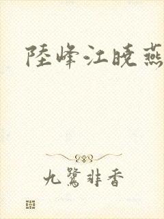 陆峰江晓燕封面